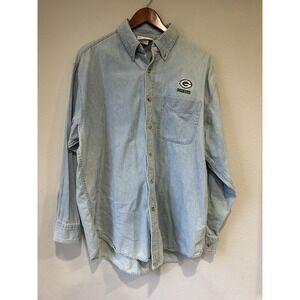 Green Bay Packers Button Down Shirt Mens Large Vintage NFL